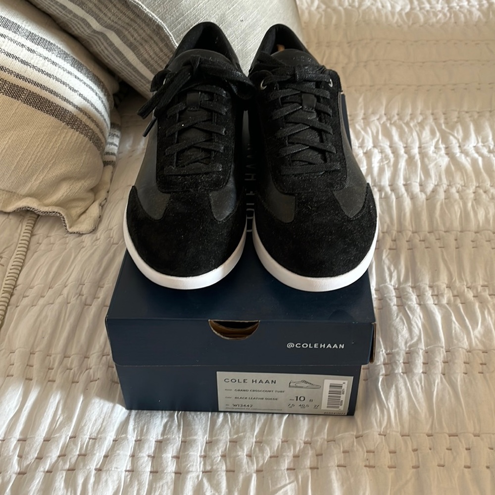 Cole Haan Grand Crsscourt turf black leather suede W13442 men’s size 10B